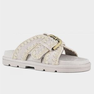 MOU Low Bio Sabot Two Buckles Sandals Womens Chalk Color Eu 38 UK 5 new with box